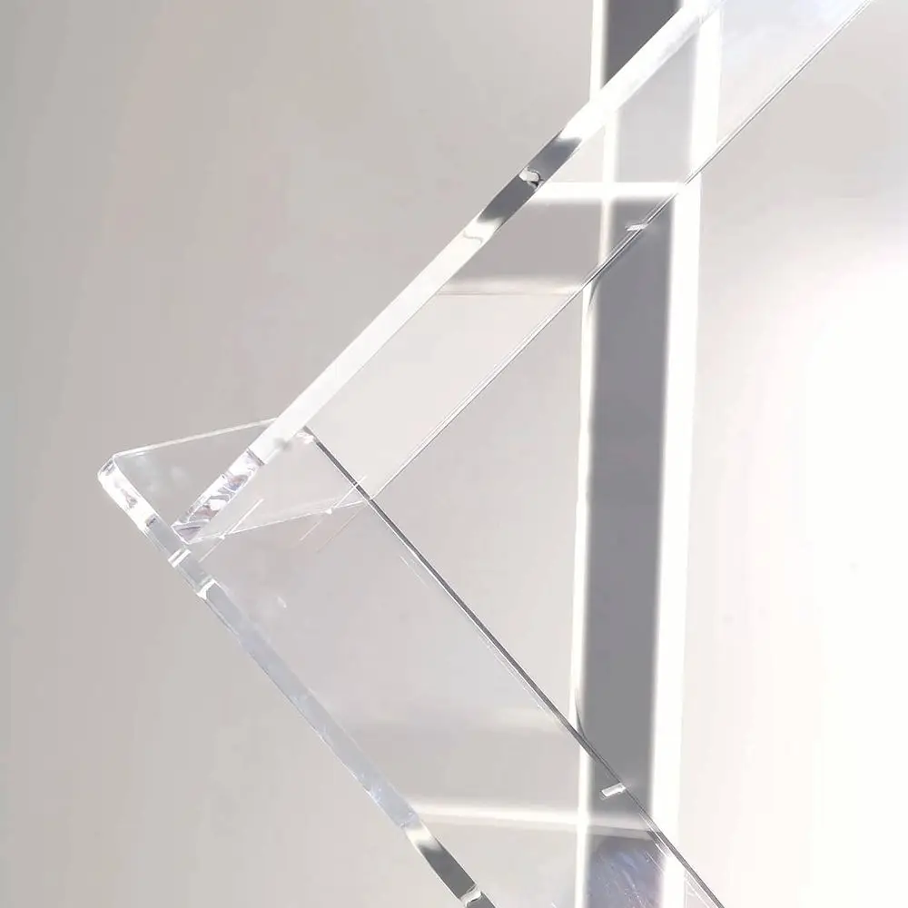 حامل Flyer متعرج أكريليك محمول مع 6 أرفف للعروض التجارية والمعارض