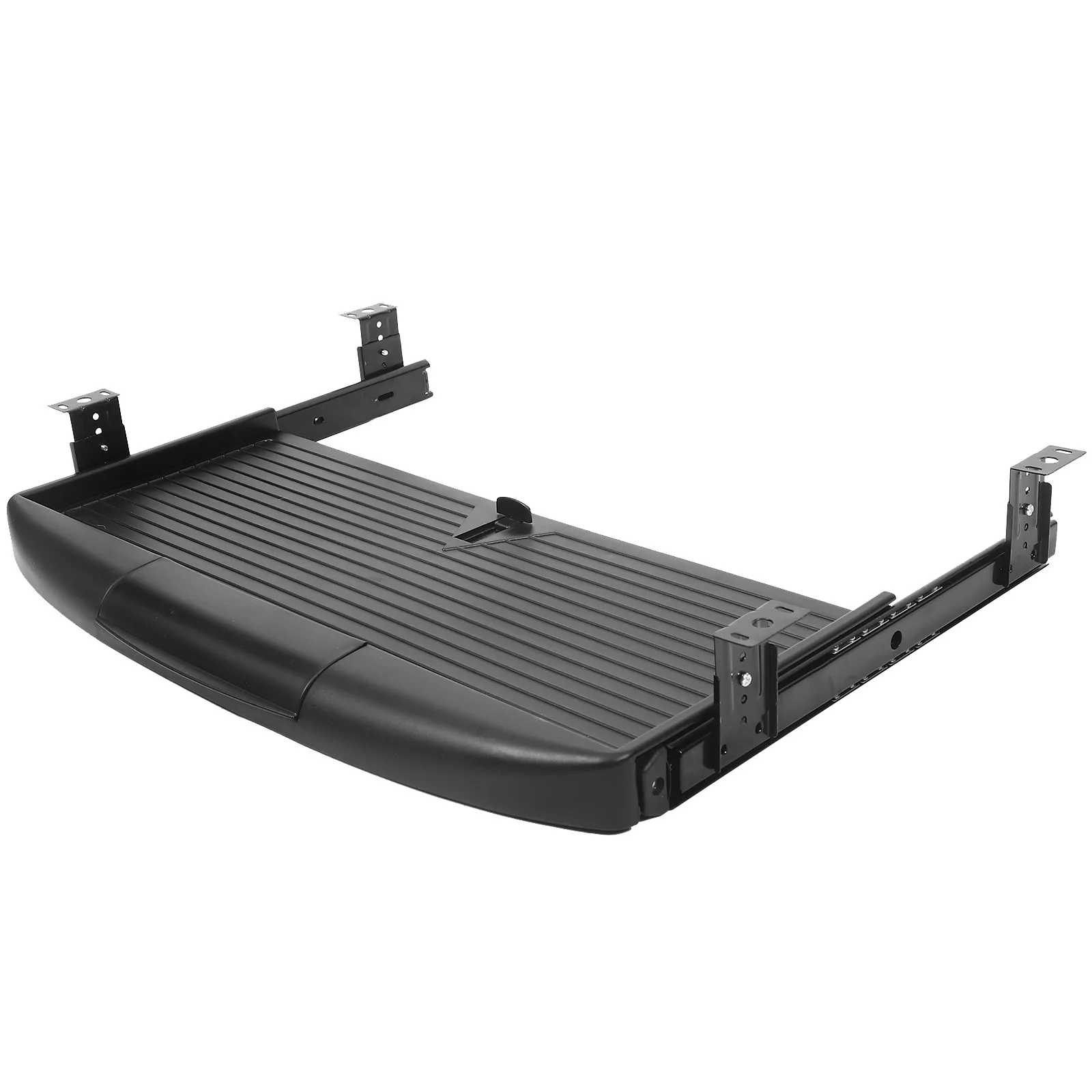 Keyboard Tray Solid Material Double Layer Silent Slide Rail Adjustable Height Under Desk Keyboard Storage Drawer Slide Out