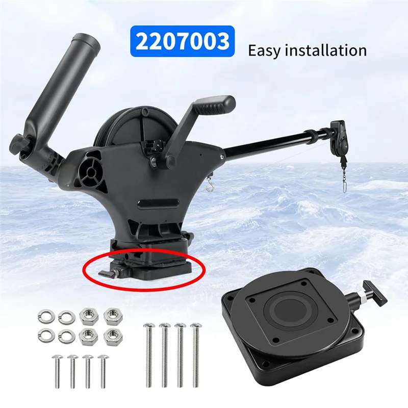 ONCE 2207003   Base girevole a basso profilo per Ca-Nnon 3991913   Supporto Downrigger per Downrigger Cannon
