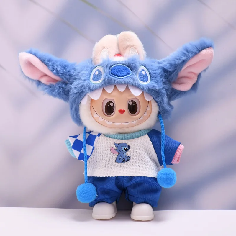 Ropa para muñecas Kawaii Stitch, ropa para muñecas de peluche de 15-17Cm, conjunto de sombrero, repuesto de muñeca, accesorios para muñecas de dibujos animados, ropa para mascotas