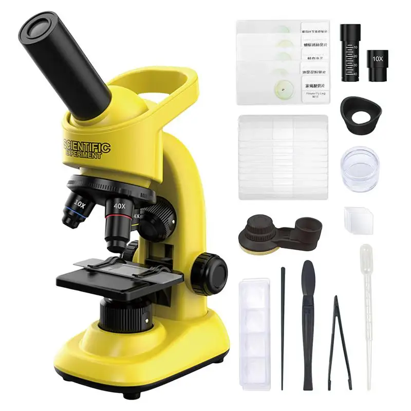 

Children's Microscope 40X-16000X Magnification Science Kit With An Easy-to-Use Kids Microscope Kids Explorer Kit LED Light