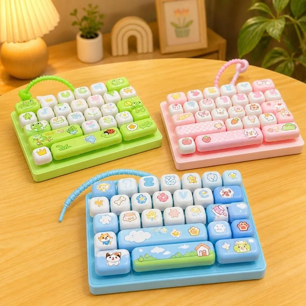 Funny 26 Keys Mechanical Keyboard Cartoon Hanging Keycap Clicker Gift Bag Pendant Bag Charm