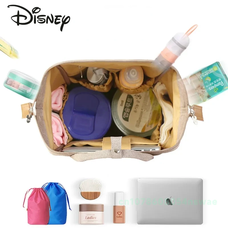 Disney-Bolsa de pañales Winnie The Pooh para bebé, mochila Original de marca de lujo, bolsa de pañales de bebé de dibujos animados, gran capacidad, nueva moda