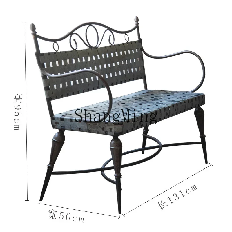 SM الرجعية الحديد المطاوع حديقة الترفيه التفاوض كرسي خلفي فناء مسند الذراع في الهواء الطلق مقعد الراحة
