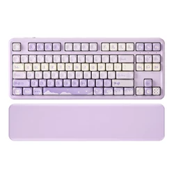 YUNZII B87 Bear Mechanical Wireless Keyboard, QMK/VIA Gaming Keyboards, Hot Swap Gasket RGB Custom Keeb, Palm Rest, for Win/Mac