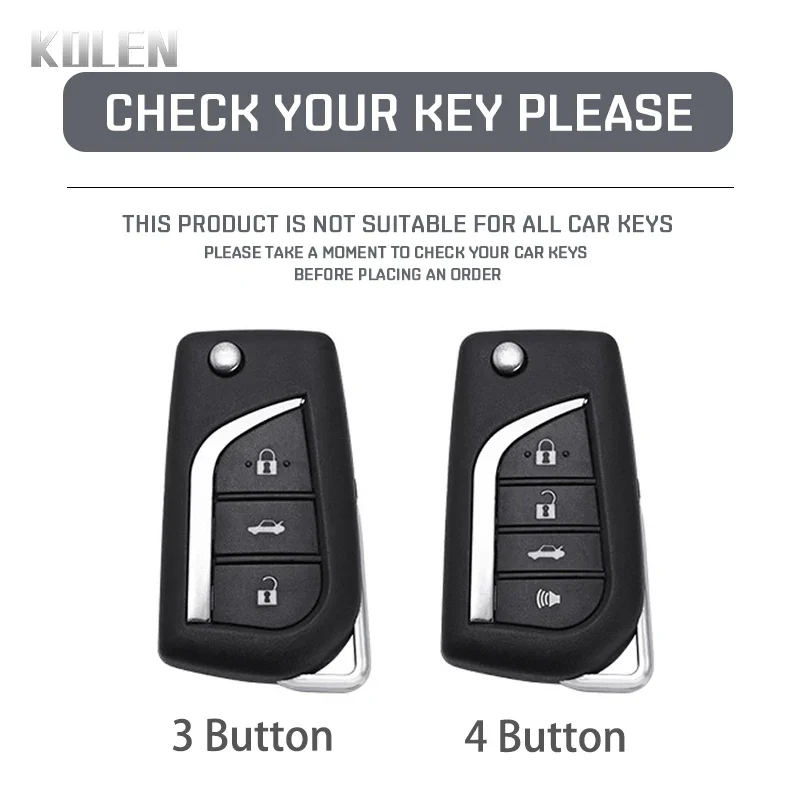 For Toyota Camry RAV4 Forturner Hilux Auris Corolla Avensis Verso Yaris Aygo Scion TC ABS Carbon Fiber Style Car Key Case Cover