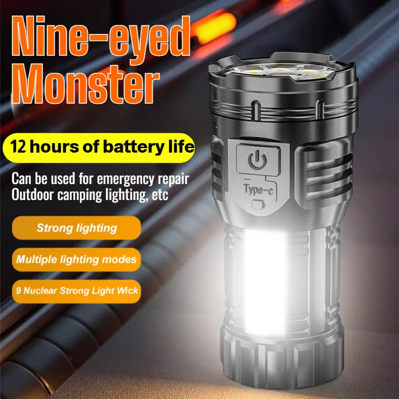 

Mini LED USB Rechargeable Flashlight Portable Super Bright Strong Light for Outdoor Activities, Camping ,Hiking
