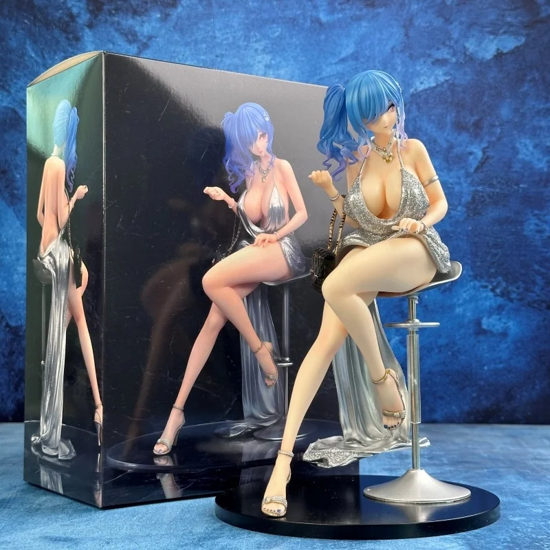 

Blue Airline Saint Yilu Silk Dress Anime Game Periphery Trendy Desktop Decor Handmade Ornament Model Statue for Collectors