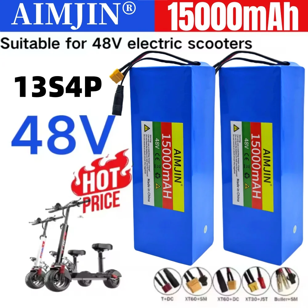 

13S4P lithium battery 48V 15AH 18650 1000W battery For various electronic devices and transportation equipment+charger