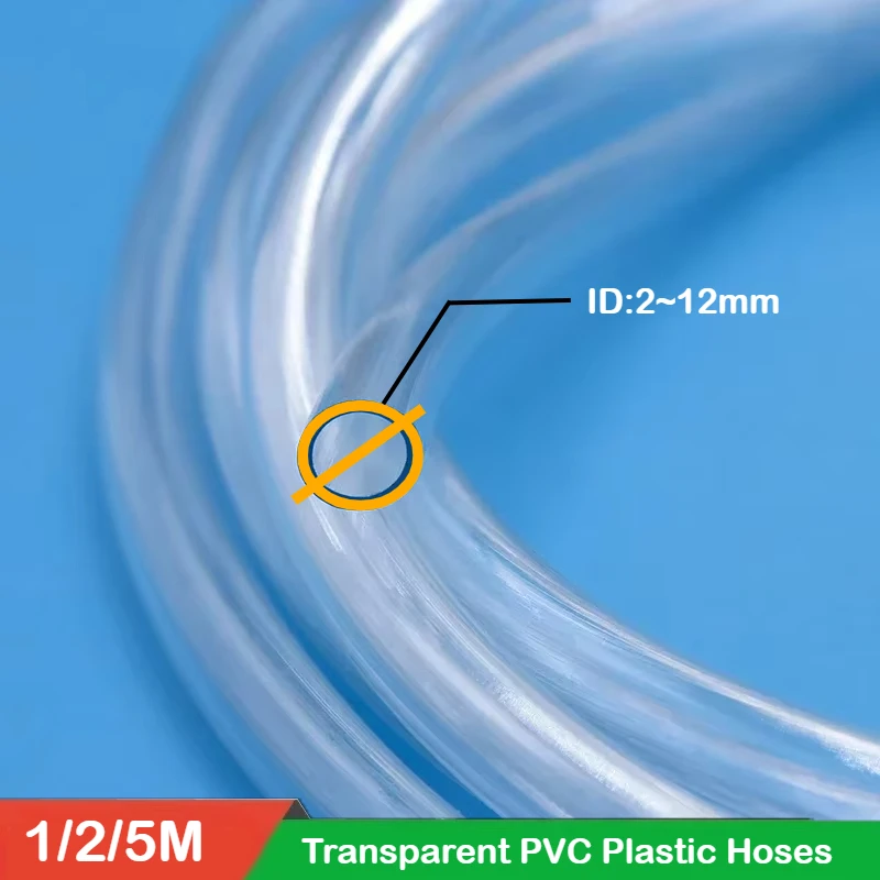 1/2/5m Transparent PVC Plastic Hoses  2 3 4 5 6 8 10 12 14 mm Inner Diameter High Quality Water Pump Tube Hose