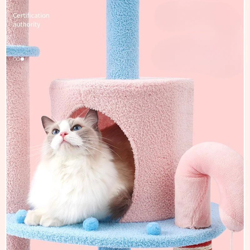 Nordic Originality Cat Climbing Frame Modern Pink Sisal Rope Cat Scratching Post Playground Cat Pet Products Columpio Gatos FYCT