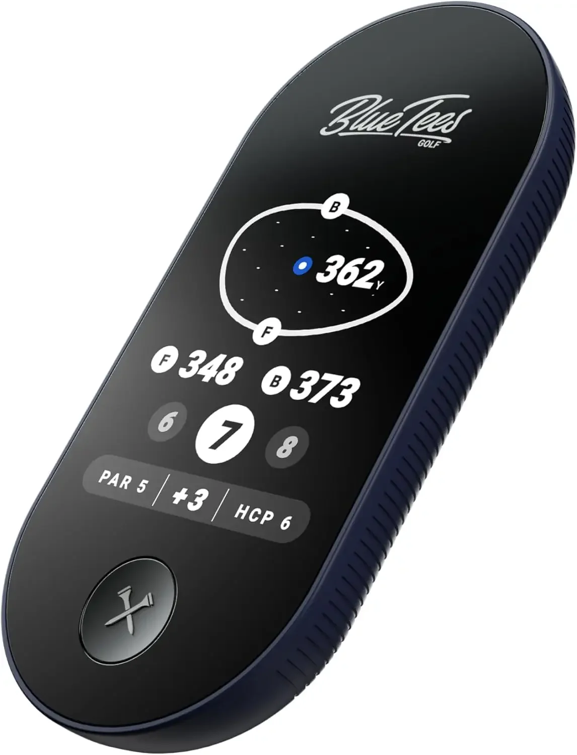 Tees Golf Ringer - Magnetic Golf GPS Handheld, Touch Screen Display, Water Resistant Golf Distance Range Finder, 40,000+ Pr