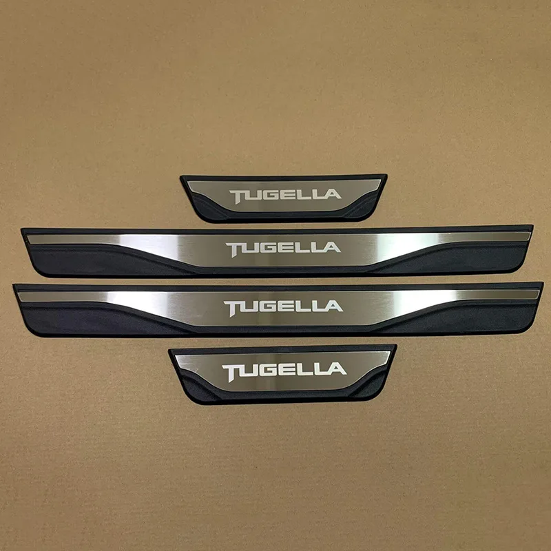 For Geely Tugella 2027 2026 2025 2024 2023 2022 2021 2020 Door Sill Plate Plastic Stainless Steel 3d Sticker Styling Accessories