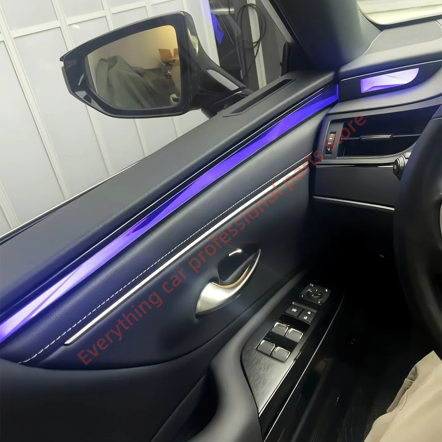 سيارة LED الضوء المحيط لكزس ES شريط توجيه ضوء الباب 64 لون كريستال مصباح لتهيئة الجو غطاء مكبر الصوت الباب زر APP التحكم #3