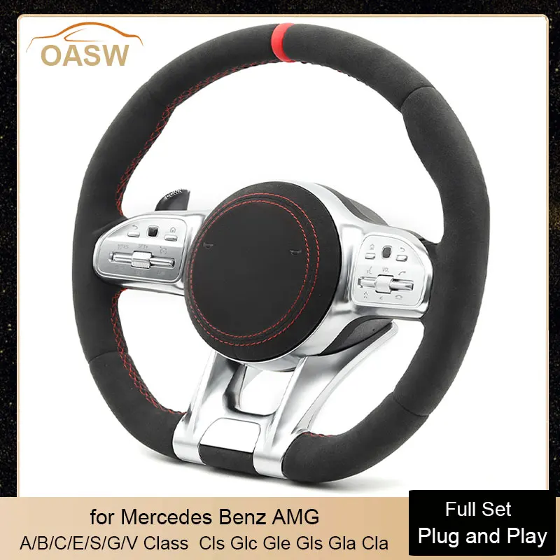 

Full Alcantara Car Steering Wheel Assembly for Mercedes Benz AMG A B C E S G V Class glc gle gls gla W205 W206 W213 W217 W222