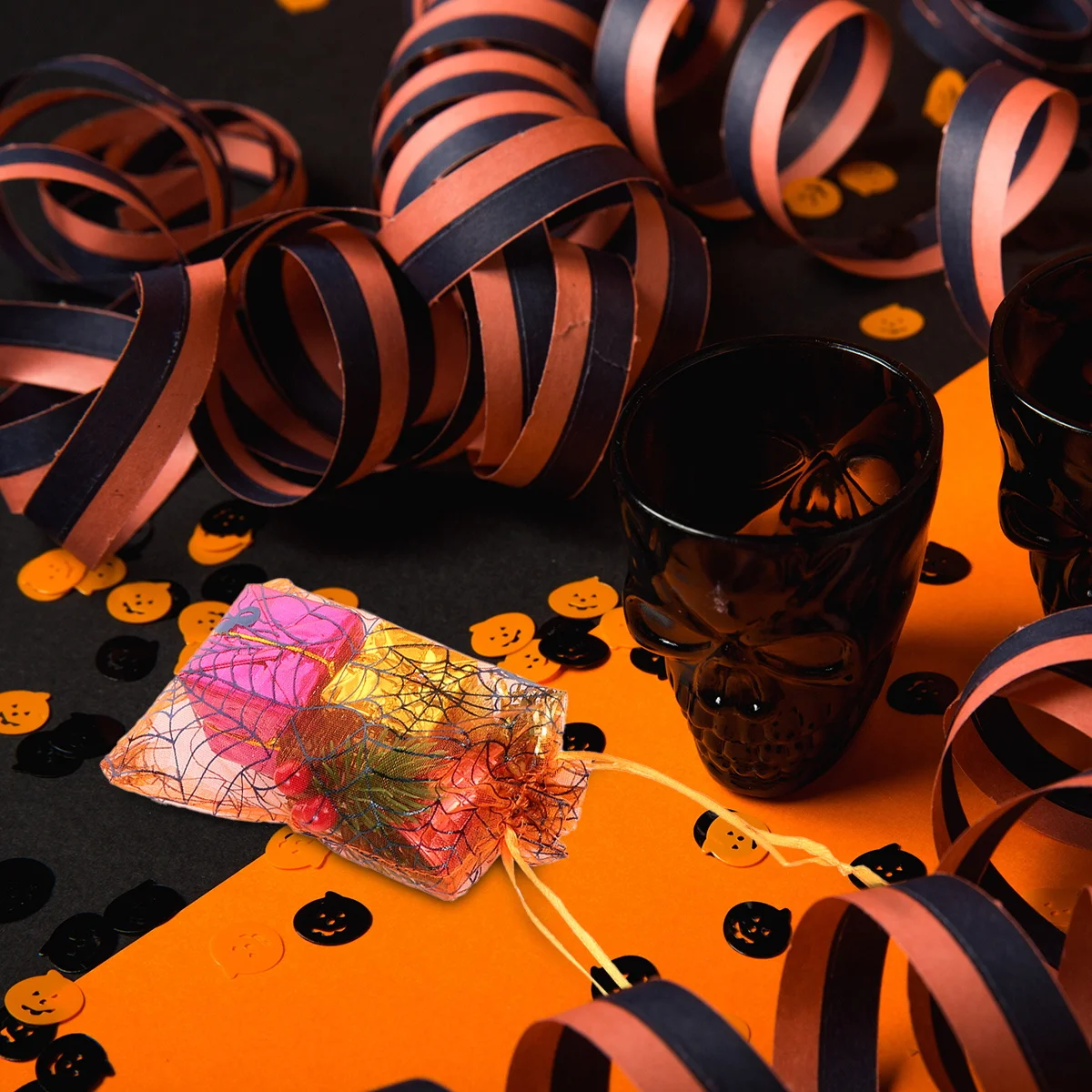 

100pcs Reusable Drawstring C y Bags for Halloween Party Favors Jewelry Bags Storage Holiday Packaging