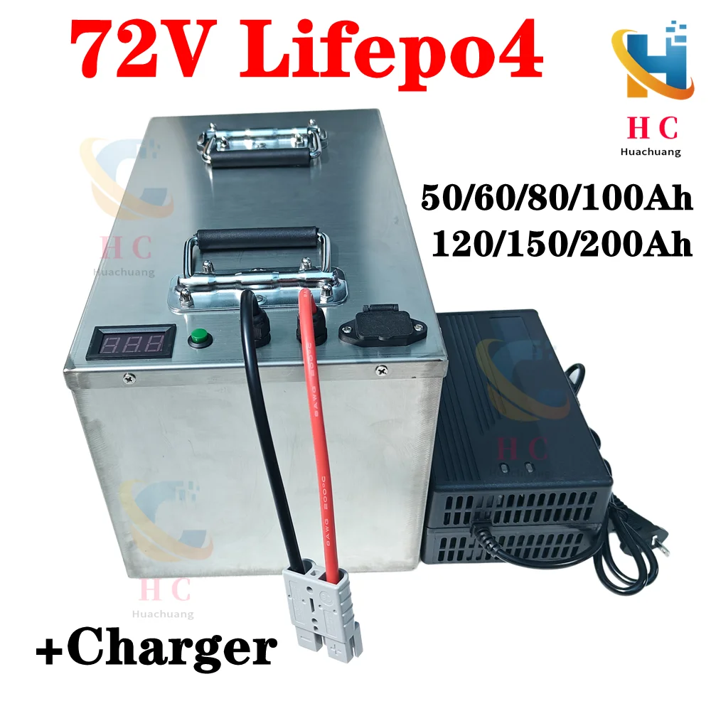 

72V 50Ah 60AH 80AH 100AH 120AH 150Ah 200AH LifePo4 Lithium Battery, Golf Cart, Electric Vehicle+Charger