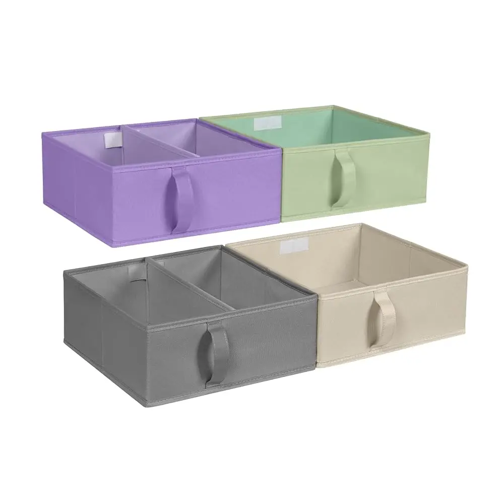 

Storage Baskets For Organizing, 12 H Storage Bins With Handle, 4 Pa Multi-Colour Combination Foldable Organizer Baskets For