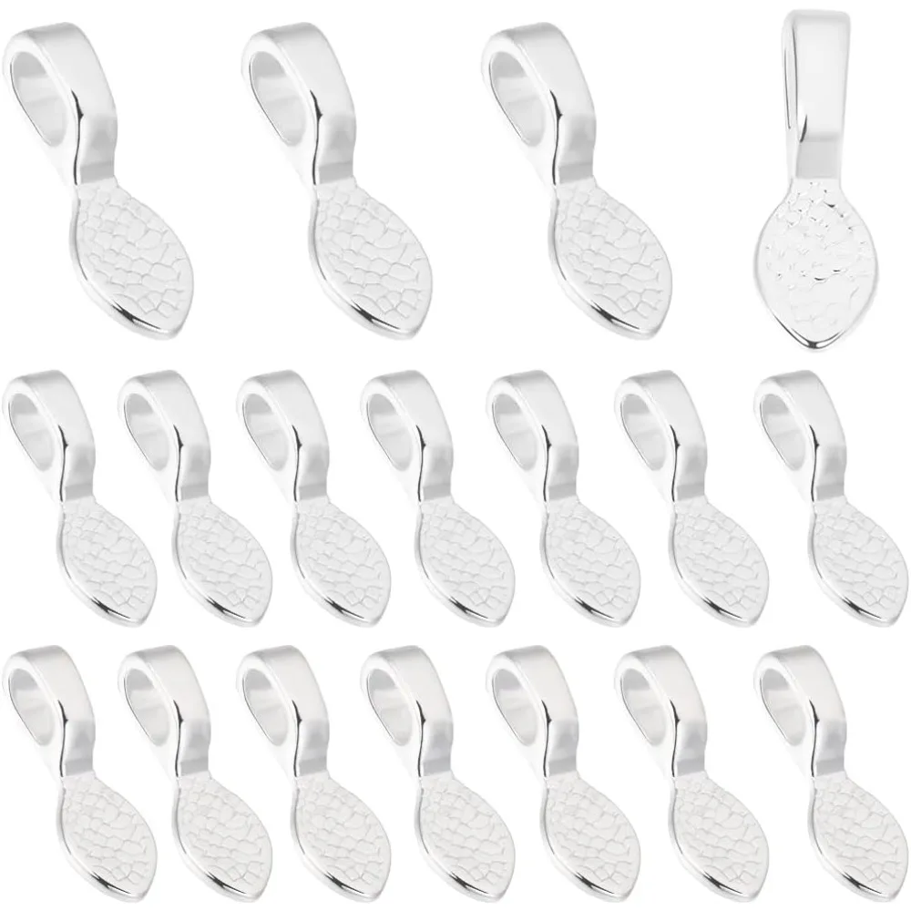 

30 шт., овальные подвески с клеем на зажимах, подвески из стерлингового серебра 925 пробы с плоской подушечкой, ожерелье, фурнитура для изготовления ювелирных изделий, набор для рукоделия