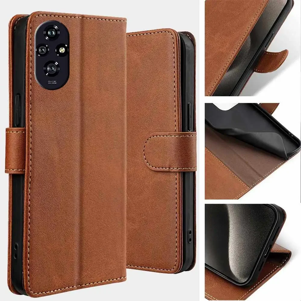 For Honor 200 5G Flip PU Leather Wallet Case RFID Blocking Multi-Card Holder Phone Cover for Honor 200 Lite 5G Phone Bag Funda