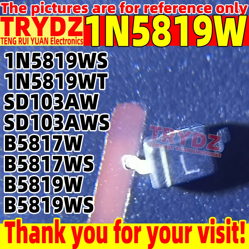 100pcs New 1N5819W 1N5819WS 1N5819WT SD103AW SD103AWS B5817W B5817WS B5819W B5819WS SOD-123 SOD-323 SOD-523