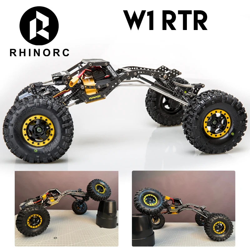 Rhino W1 RTR Chassis 317mm 1/10 Shafty Crawler Rig with MOZA 1.9 Inch Tires Brass Wheels