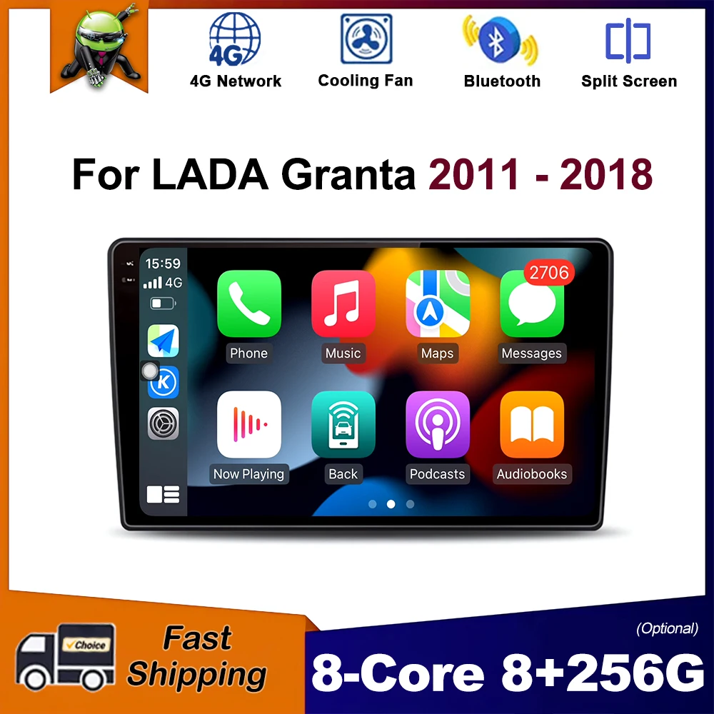 

9 inch Car Radio Multimedia Video Stereo Player for LADA Granta 2011 - 2018 GPS Navi Wireless Carplay Android Auto WiFi DSP 4G