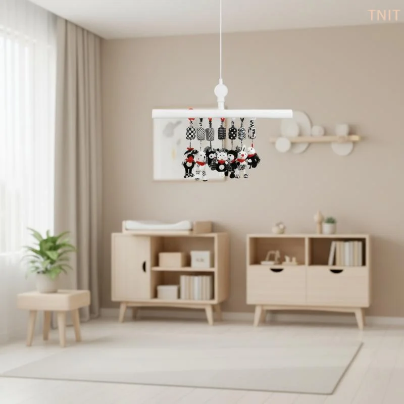 Juguete Sensorial Colgante para Bebés, Sonajeros de Animales en Blanco y Negro, Campanas de Viento para Cuna y Cochecito, Sonajero Educativo para Bebés de 0 a 12 Meses