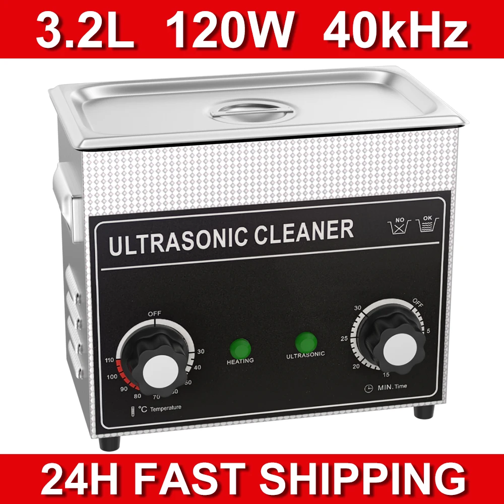 

3.2L 120w Ultrasonic Washing Machine Dentistry Timer Heater Knob Mechanical Adjustable Ultrasonic Cleaner Ultrasonidos Limpiador