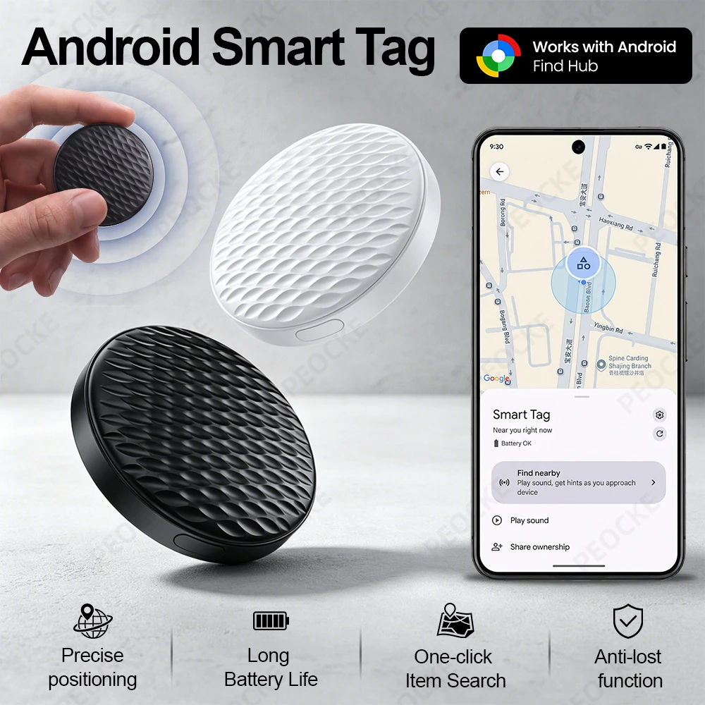 Mini Tracking Device For Google Find My Key Smart Tag Finder Pet Car Bag GPS Lost Tracker Smart Bluetooth Tracker Android System