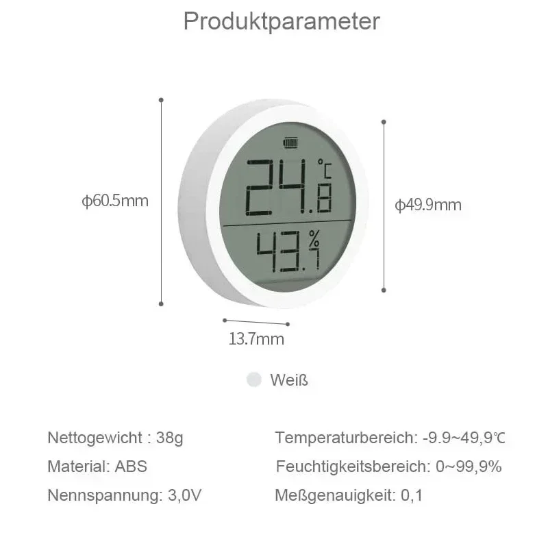 Youpin Qingping Digital Thermometer Lite Automatic Smart Sensor Hygrometer Monitor LCD Screen Data Smart Home With Mijia App