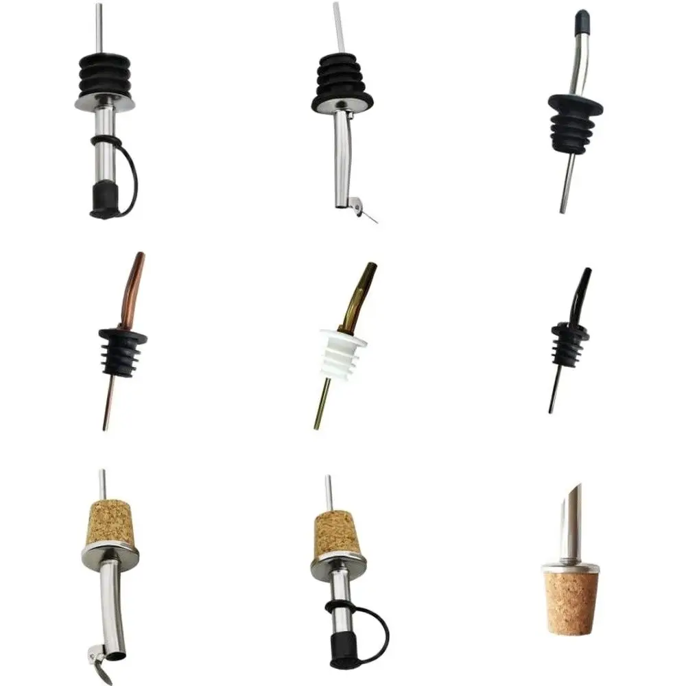 1 pçs rolha de garrafa vinho tinto pourer com tampa garrafa de óleo champanhe plugue de madeira manter vinho fresco tampa preta pourers bar fontes de festa