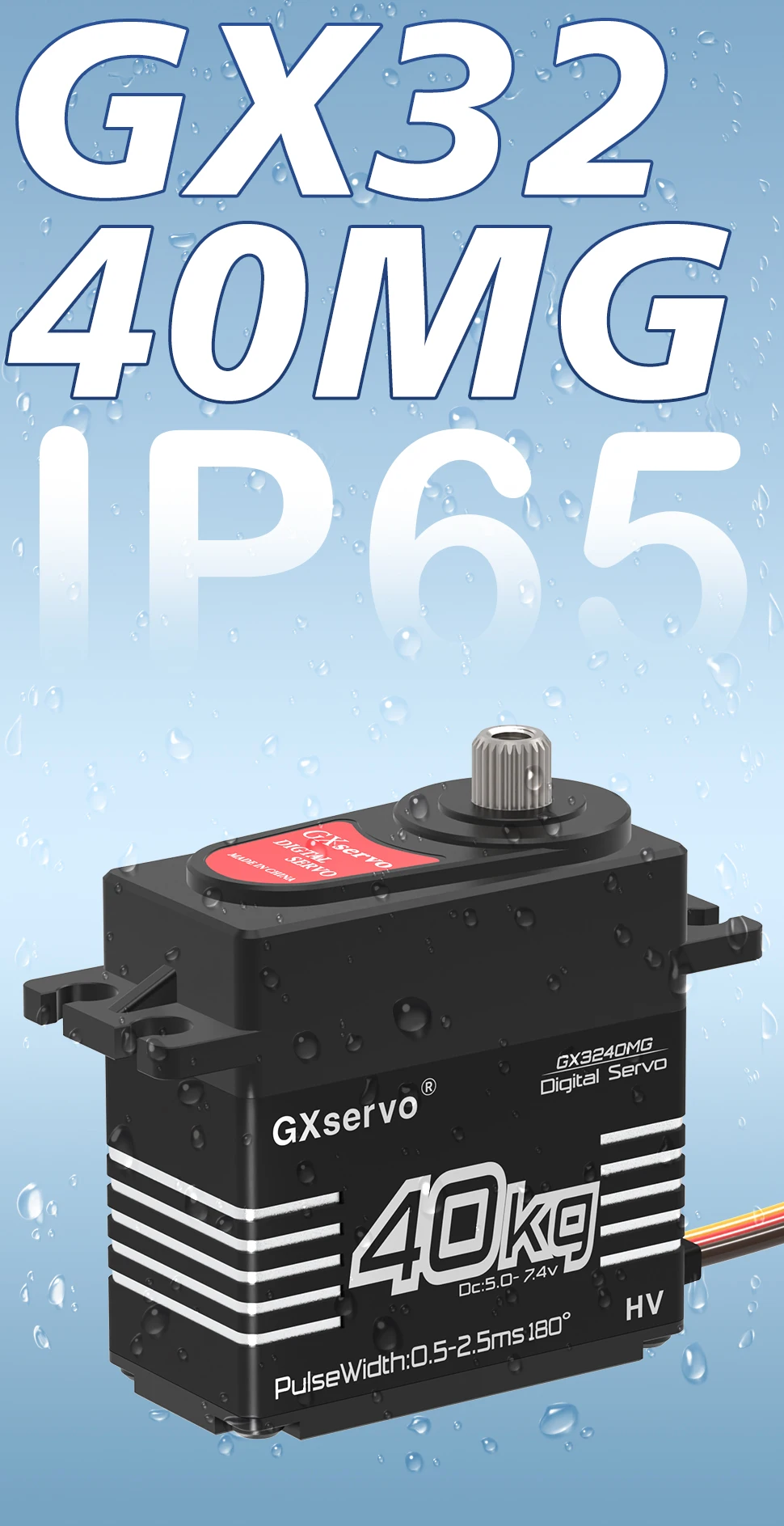 1pcs/2pcs 40kg Servo RC IP65 Waterproof 180/270 Degree Digital Servo for 1:8 1:10 TRX6 Scx10 RC Crawler Car Robot