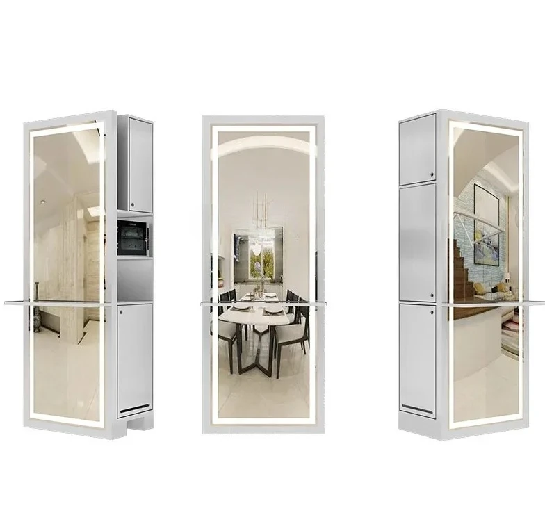 

newBarber cabinet full set of equipment full mirror table with light smart barber shop mirror table