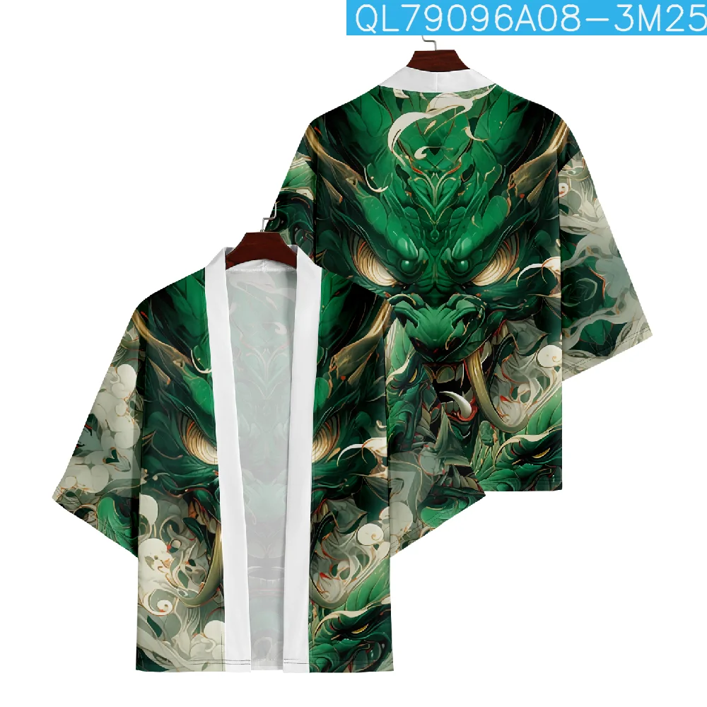 

Japanese Demon Print Cosplay Kimono Women Men Yukata Cardigan Haori Oversized Streetwear Tops Plus Size