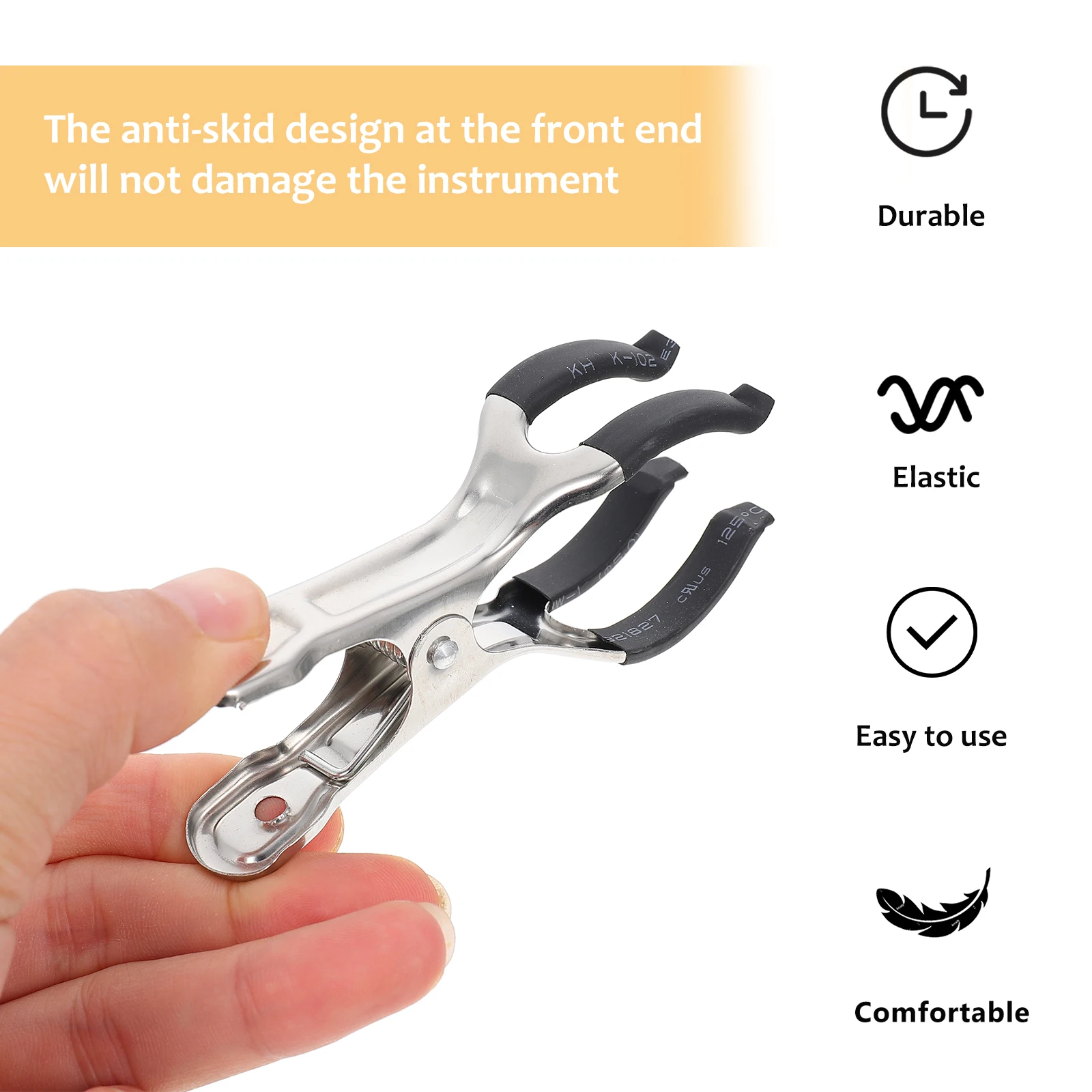 

Saxophone Repair Tool Durable Stainless Steel Indentation Clip for Wind Instrument Pad Cushion Replacement Saxophone Repair Clip
