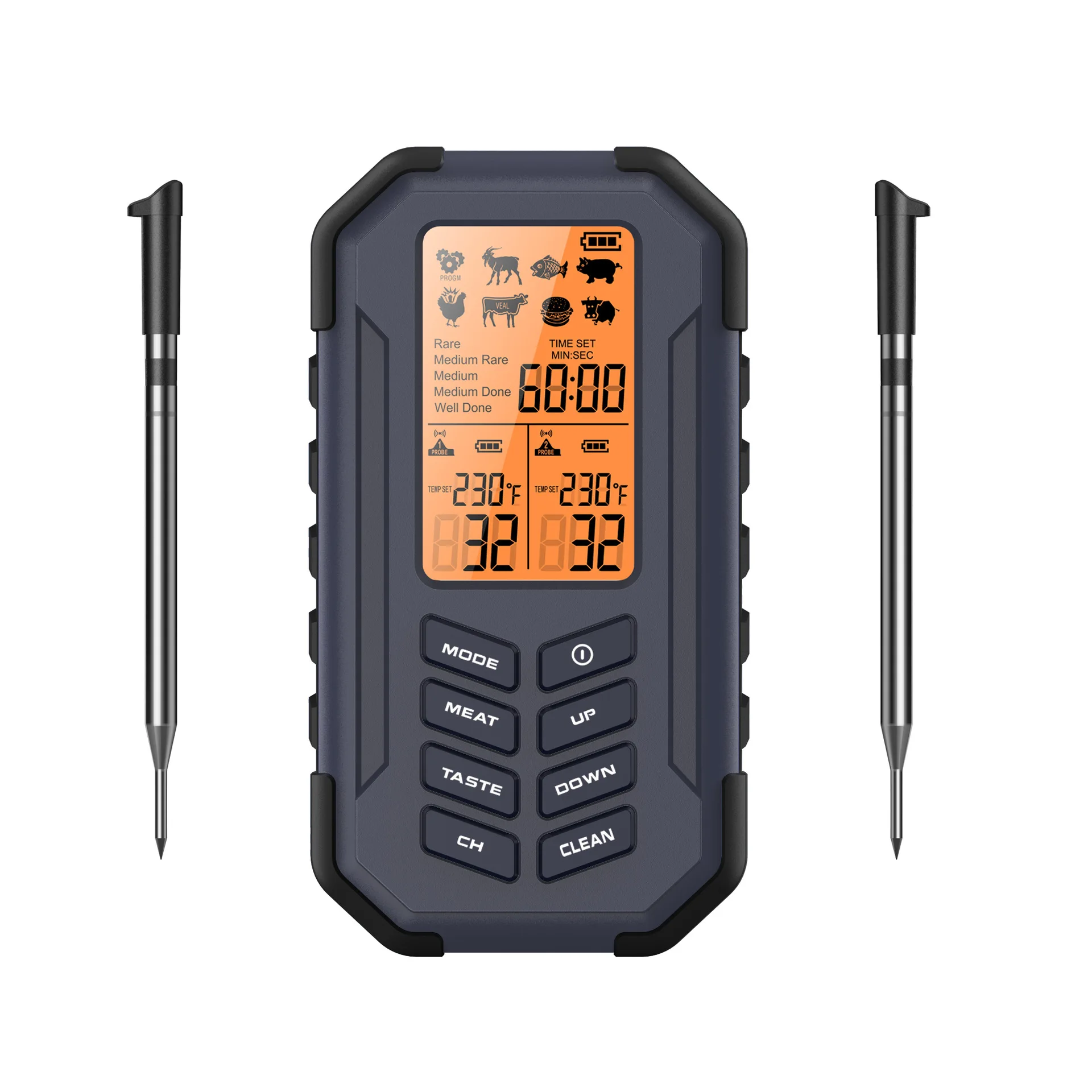 

Bluetooth dual probe, smart wireless, oven barbecue food thermometer