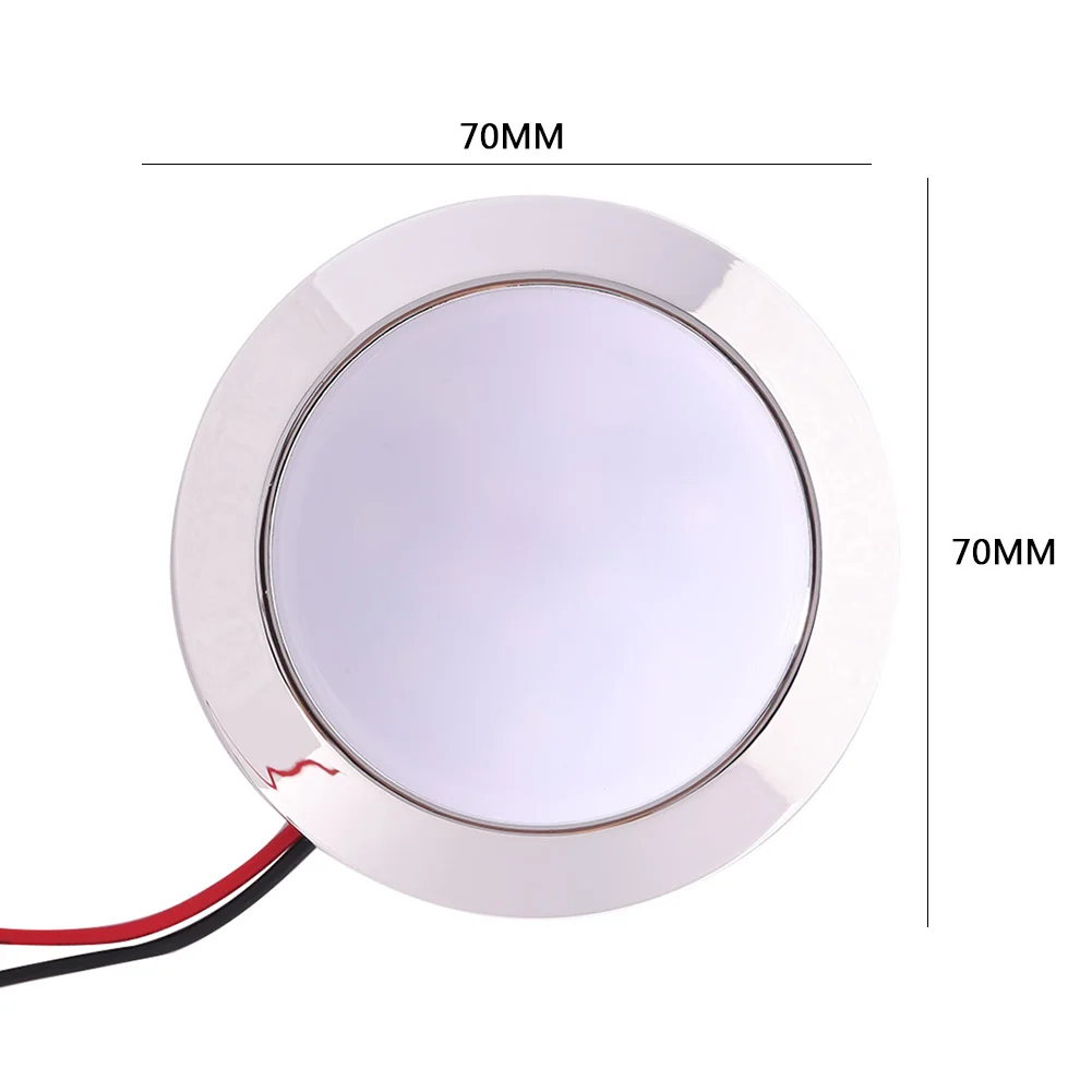12V Recessed LED Ceiling Lights Auto Dome Reading Lamp IP65 Waterproof 24 SMT LED Panel RV Ceiling Lamp for Boat Camping Trailer