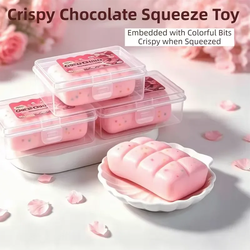 Knuspriges, mit Ton gefülltes Schokoladen-Squishy-Fidget-Spielzeug mit knuspriger Textur, Stressabbau-Schreibtischspielzeug für Erwachsene, Anti-Angst-Handgeschenk – Detail 6