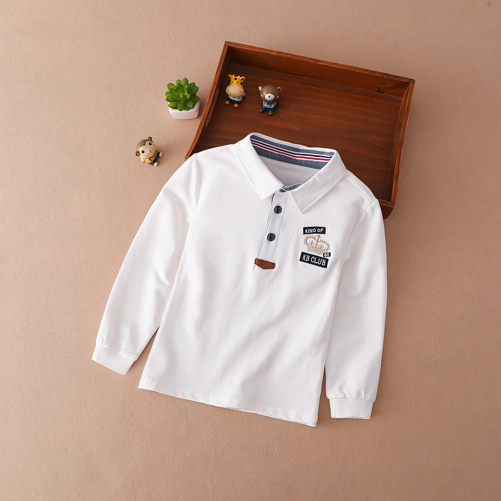 Boys Shirt 2024 Spring Autumn Kids Cotton Clothes Casual Children Turn-down Collar Long Sleeves Polo Clothing for Boys