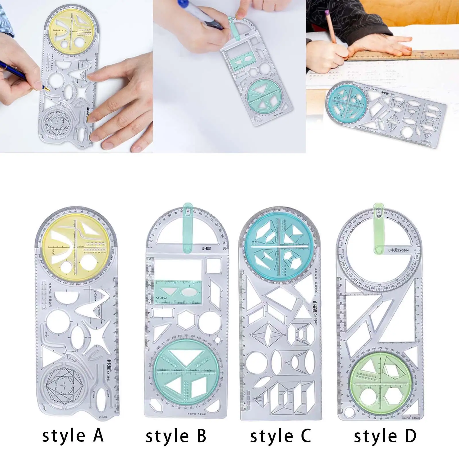 Imagem -03 - Geometric Measuring Stencil Desenho Template Form Work Painting