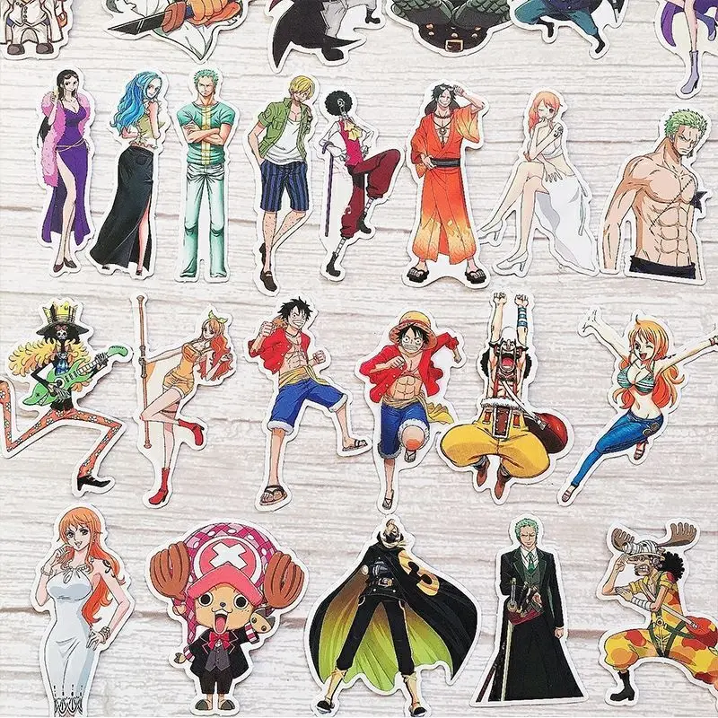 120 Pcs Unique Cute One Piece Stickers, Creative Cartoon Graffiti Waterproof DIY Decals for Phone Case Notebook Decoration - view 6
