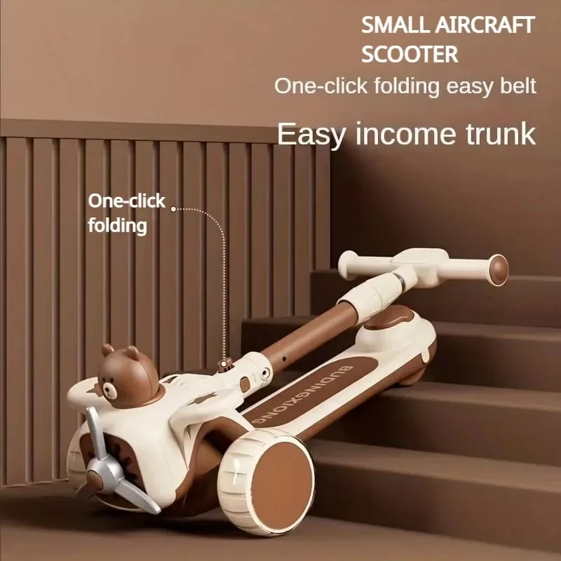 3 in 1 Kids Scooter Push Scooter for Toddler Teens with Parent Push Handle Seat Ride on Toys Halloween Gift for Boys Girls