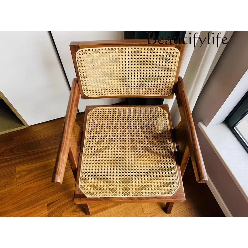 X Modern Simple Balcony Home Casual Black Walnut Designer Lazy Multifunctional Dining Chair