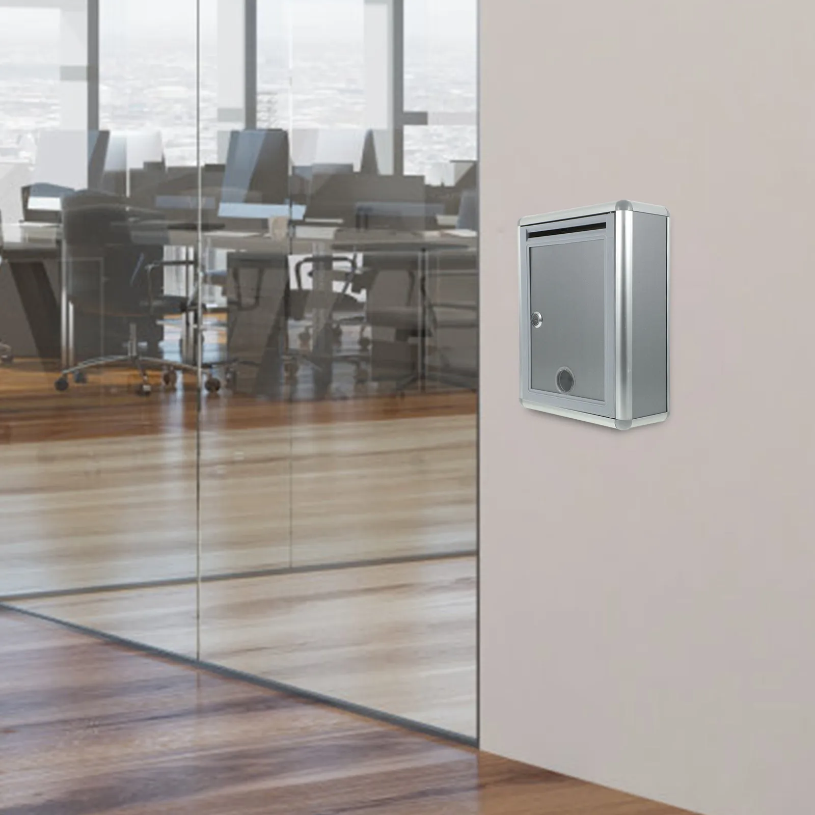 1Pcs Exquisite Finish Aluminum Alloy Letter Box Wall Mounted Lock Design Suggestion Box for Office School Complaints Storage