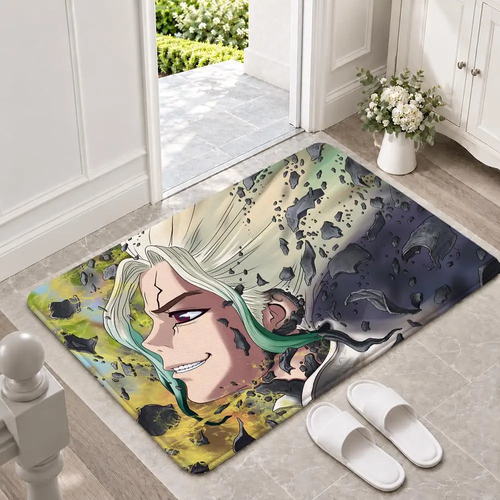 anime Dr. Stone Floor Mat Doormat Non-Slip Floor Mat Rug for Bathroom Kitchen Entryway Indoor Outdoor Home Decor