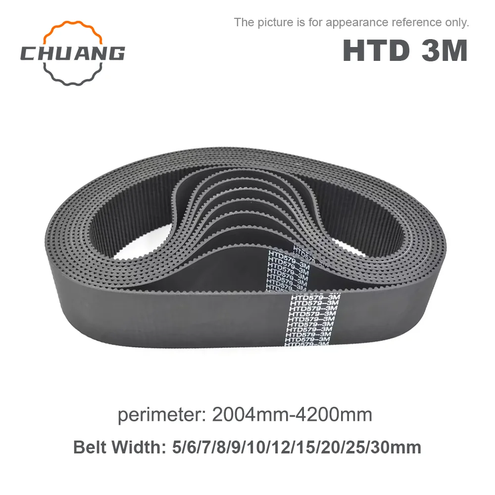HTD 3M Timing belt Length 2004mm-4200mm Width 5/6/7/8/9/10/12/15/20/25/30mm for CNC Belt HTD 3M Closed Loop Belts