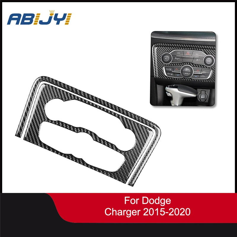 For Dodge Charger 2015-up Carbon Fiber Interior Car GPS Navigation Trim Frame Multi-media Console Decoration Sticker Decal