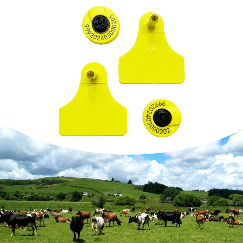 20pairs animal RFID ear tag goats ISO 11784/5 134.2khz HDX EID Tag Livestock Identification Tags for cattle,cow,pig farm feedlot