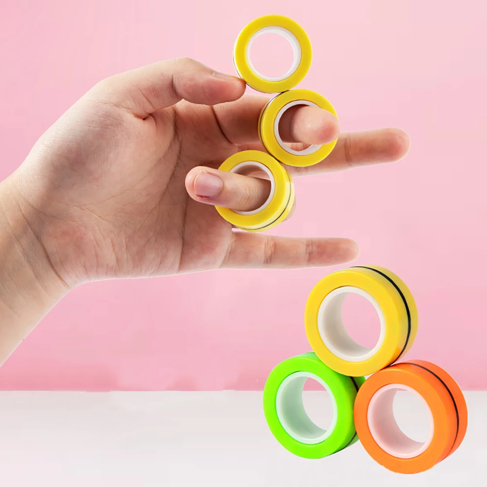 Unzip Anti-Stress Fidget Ring para crianças, anéis magnéticos, anéis mágicos, pulseira de ferramentas, 3pcs